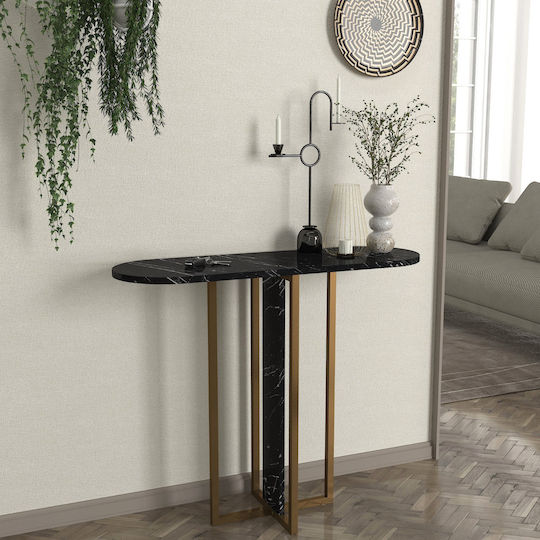 Consolă din Lemn și Marmură Black Marble L90xL29.6xÎ75cm
