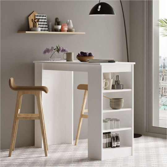 Harwick 1 Bar Table Wooden White 120x51.6x101.8cm