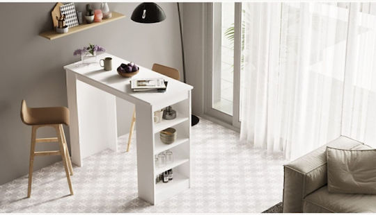 Harwick 1 Bar Table Wooden White 120x51.6x101.8cm