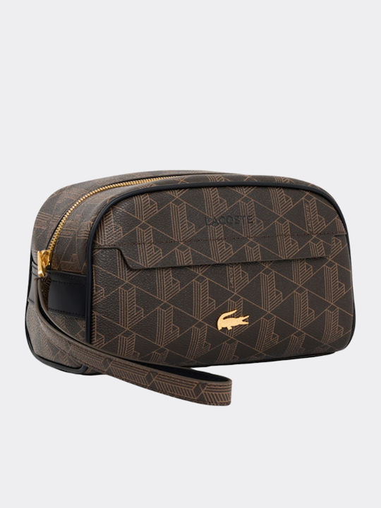 Lacoste Blend Toiletry Bag Unisex Νεσεσέρ Καφέ