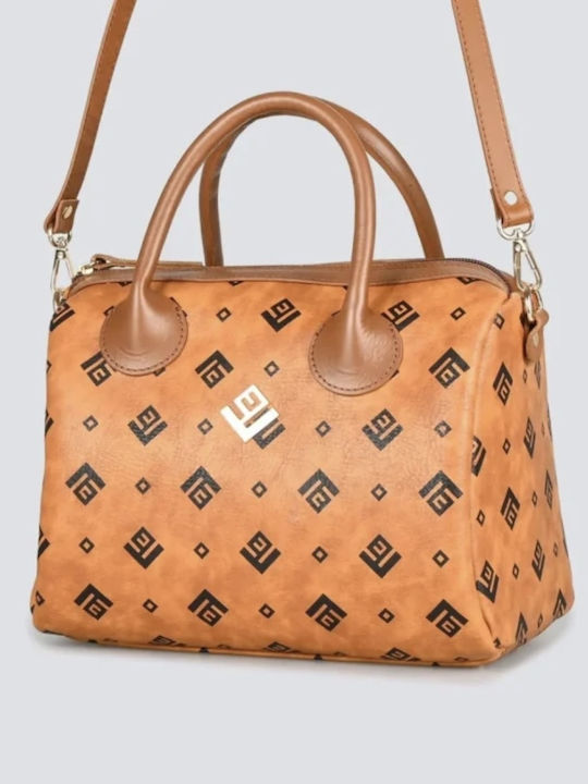 Large Signature Women's Shoulder Bag Tabac Brown