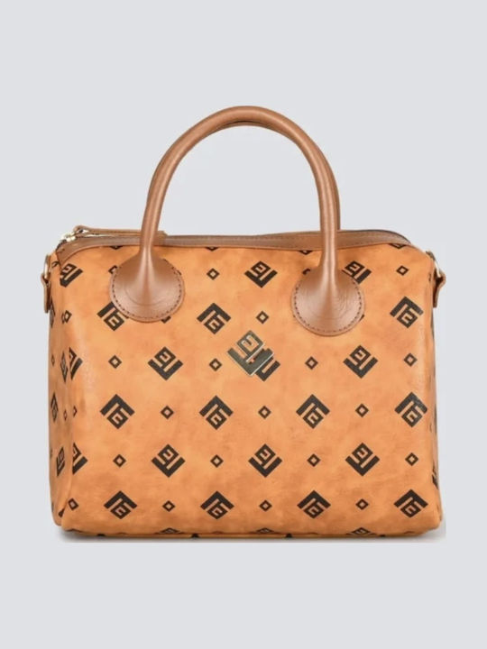 Large Signature Women's Shoulder Bag Tabac Brown