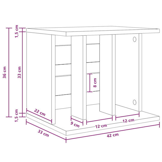 vidaXL Hi-Fi Furniture Brown 33x42x36cm