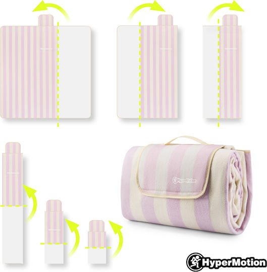 Xxl Picnic Beach Blanket Insulation 200×200 Cm Hypermotion Purple Striped