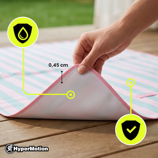 Picnic Beach Blanket 150×200 Cm Hypermotion Pink Green Stripes