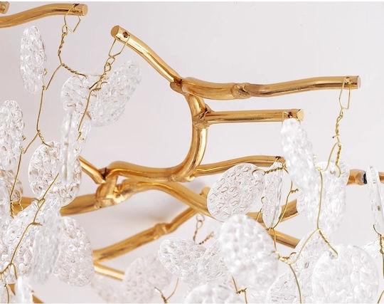 Adjustable Gold Ceiling Light with Crystals for G9 Socket