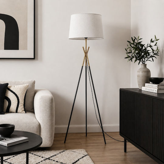 Artekko Floor Lamp Y155xH51cm with E27 Lamp Bulb Base Black