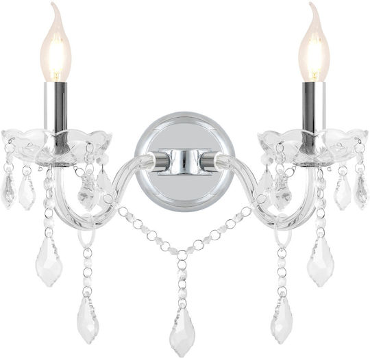 Artekko Wall Lamp with E14 Silver Base 36x22x28cm