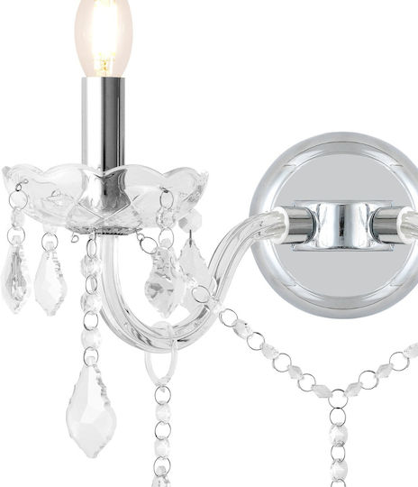Artekko Wall Lamp with E14 Silver Base 36x22x28cm