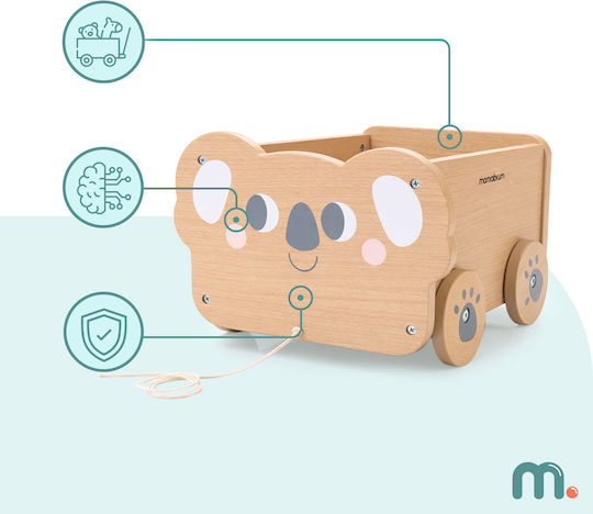 Mamabrum Kinder Spielzeugkiste Aus Holz Beige 30x26x19cm