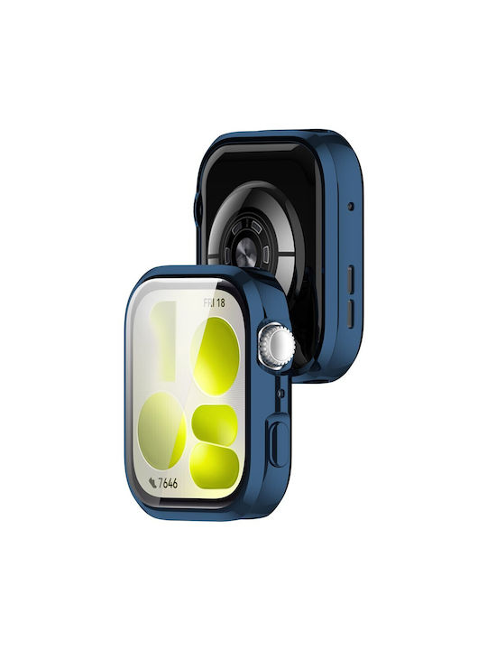 Carcasă din plastic electroplacată cu sticlă călită în culoare albastră pentru Huawei Watch Fit 5
