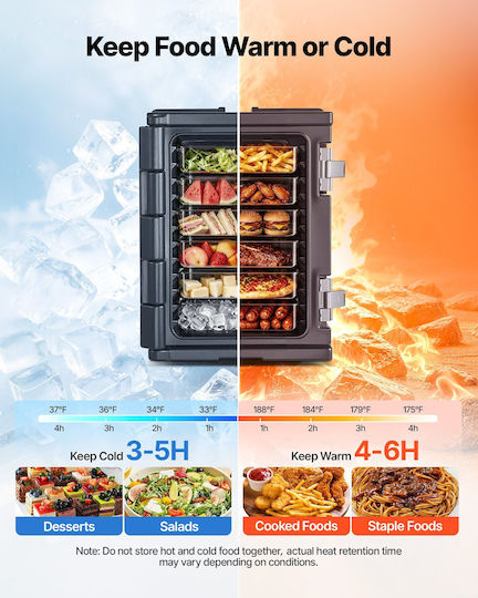 Vevor Commercial Food Container Stainless Steel 90lt