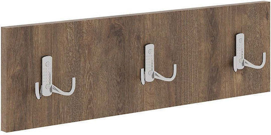 Cuier de Perete din Lemn cu 6 Compartimente Maro 50x15cm 3 Bucăți