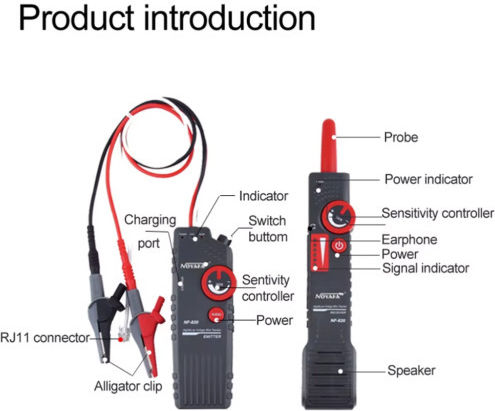 Noyafa N03NF-820 Detector Cables using Clips