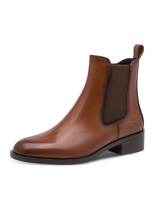 Leder Damen Stiefeletten Tabac Braun