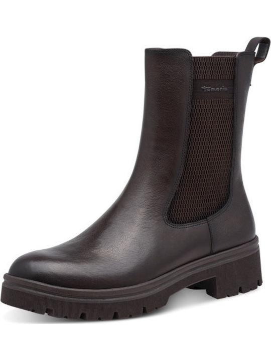 Leder Damen Stiefeletten Braun