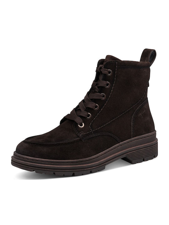 Leder Damen Kampfstiefel Braun