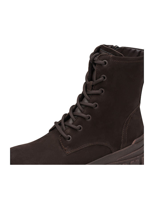 Leder Damen Stiefeletten Braun