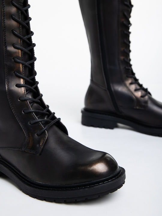Damenstiefel Aus Leder In Schwarz