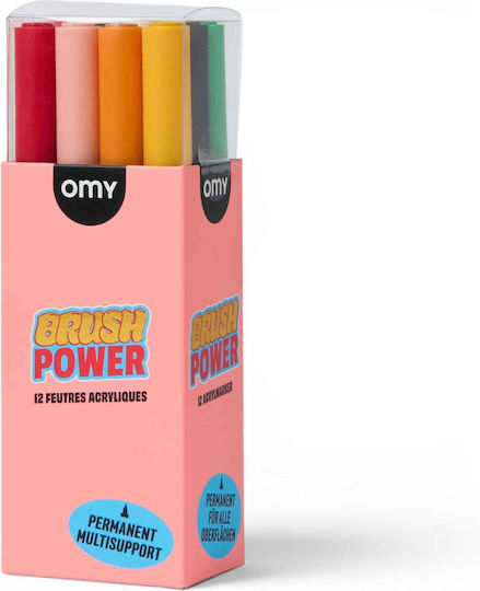 Omy Brush Power Акрилни Маркери Комплект 12 бр