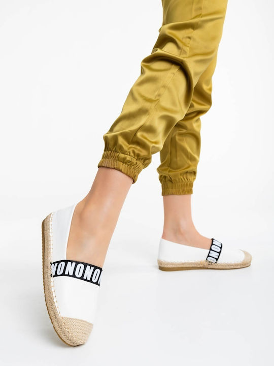 Espadrile Dama Din Piele În Culoare Albă