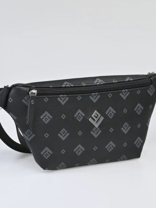 Signature Women's Crossbody Bag from Synthetic Leather Black
