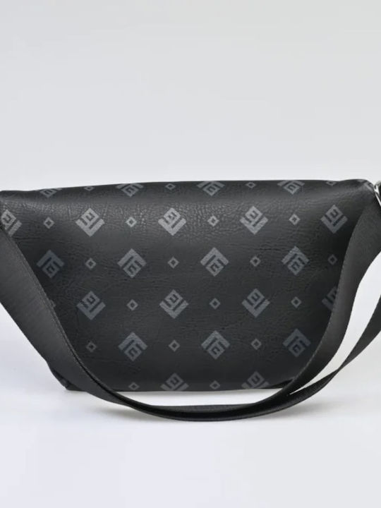 Signature Women's Crossbody Bag from Synthetic Leather Black