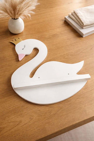 Kids Wall Mount Shelf White 58x14x57cm