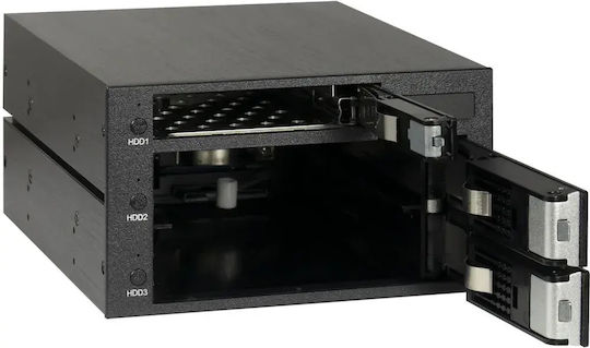 Inter-Tech IPC ST-3525 Hard Drive Case for 3 Hard Drives 2.5" / 3.5" SATA III in Schwarz color