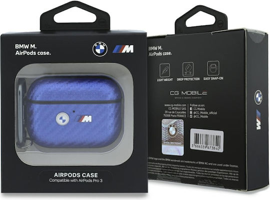 BMW Etui Für Airpods Pro 3 Carbon Metall Logo Hellblau