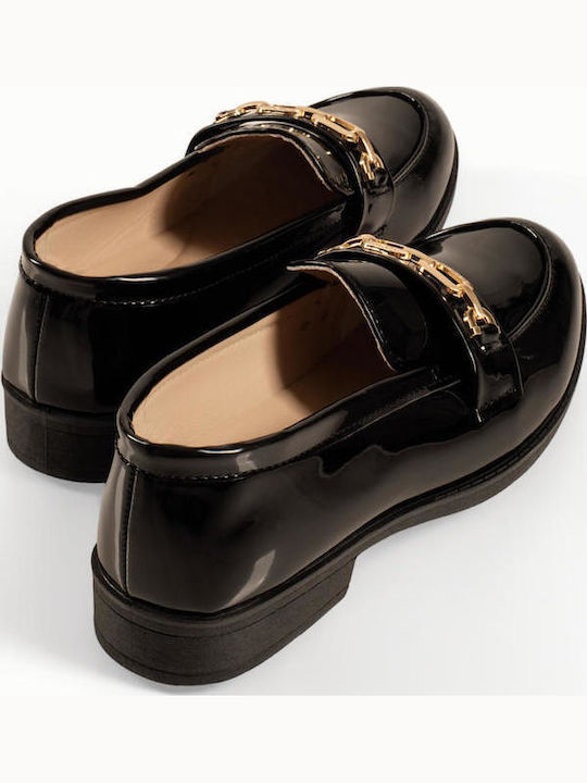 Patent Leather Women's Loafers in Black Color