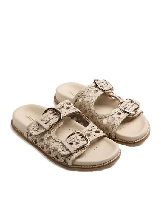 Ogunquit Leather Women's Flat Sandals Ecru