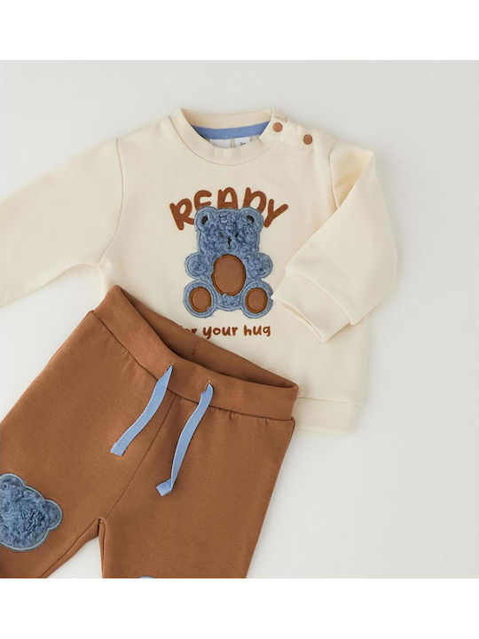 Kids Tracksuit Set With Top Beige