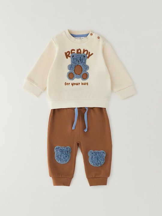 Kids Tracksuit Set With Top Beige