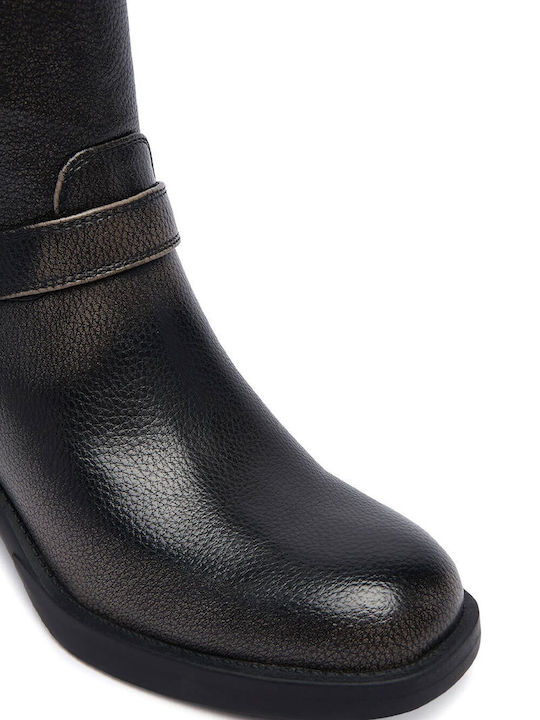 Schwarze Damenlederstiefel