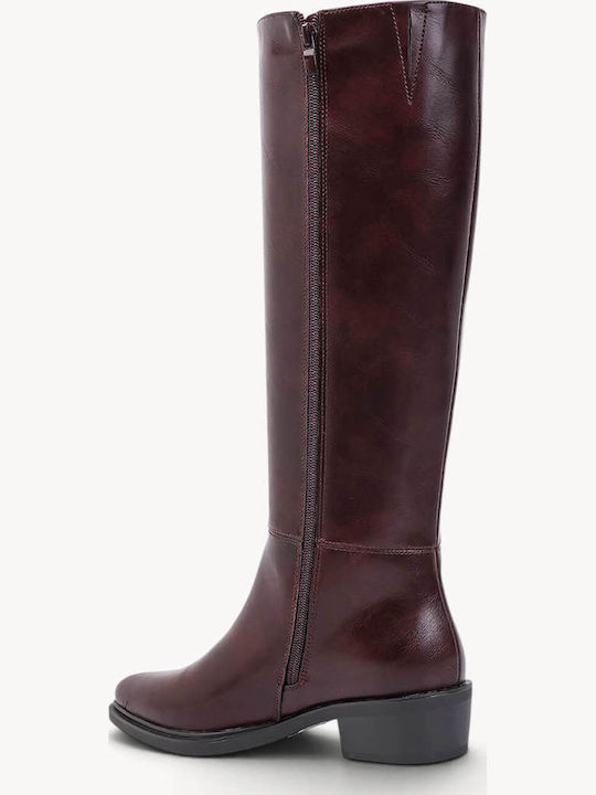 Bordüre Damenstiefel Reiten Hoher Schaft Niedrige Basis