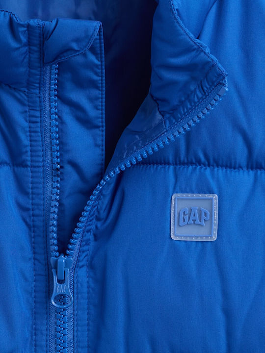Kids Quilted Sleeveless Short Jacket Royal Blue