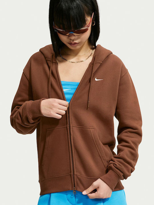 Studio Fleece Damen Sport Jacke Braun