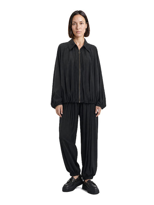 Moutaki Long Women's Jacket for Winter Black