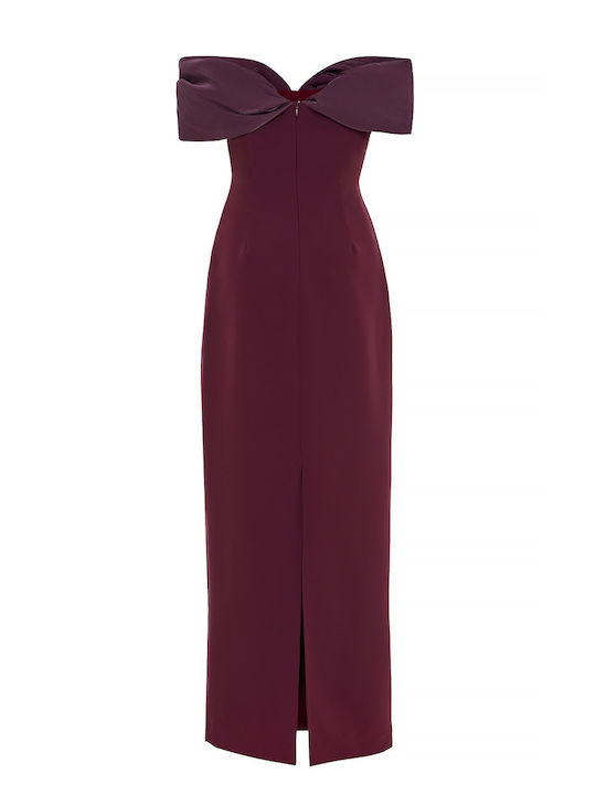Sommer Maxi Abendkleid Trägerlos Burgundisch