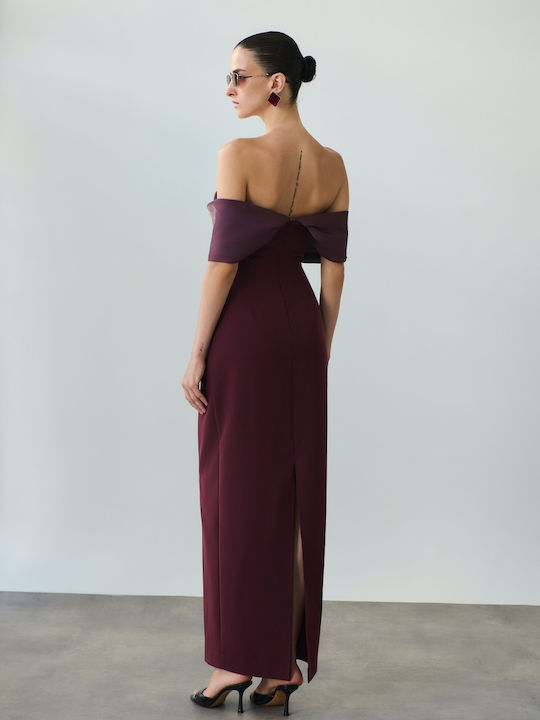 Sommer Maxi Abendkleid Trägerlos Burgundisch