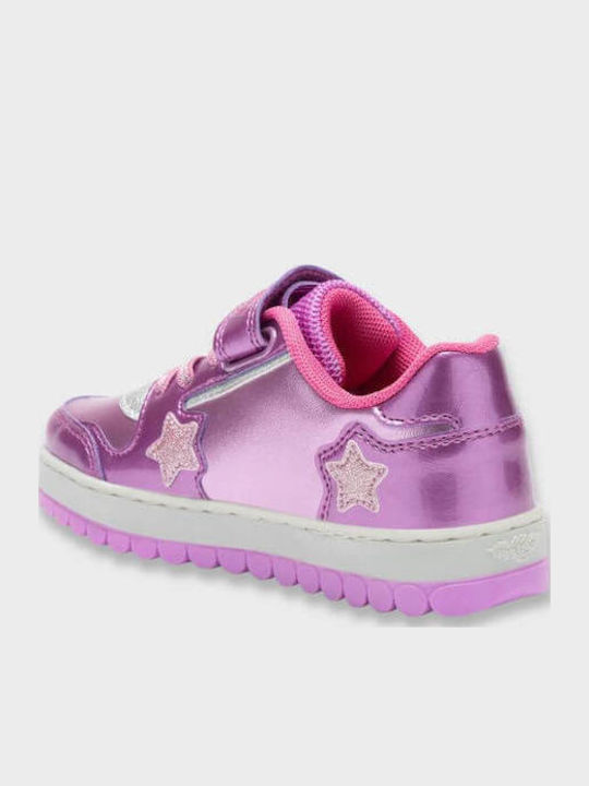 Mille Stelle Kids Sneakers with Hoop & Loop Closure & with Lights Fuchsia