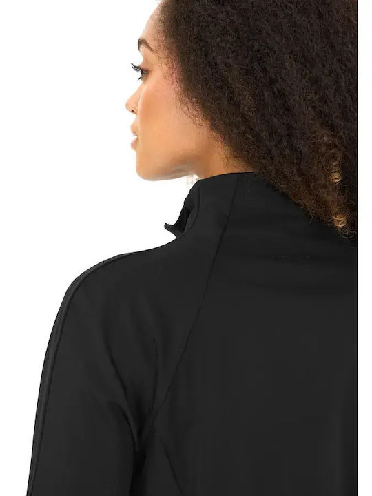 Damenstrickjacke mit Reißverschluss Schwarz
