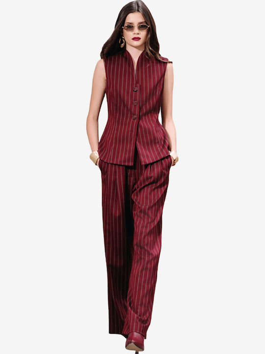 Women's Burgundy Suit in Slim Fit