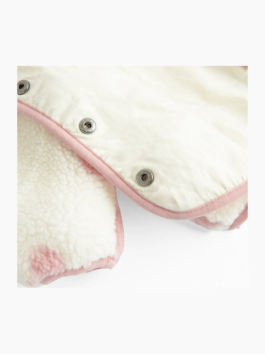 Cardigan Pentru Copii Fleece Cu Glugă Alb