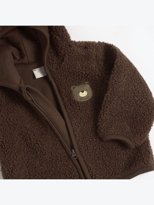 Kids Cotton Cardigan with Hood Brown 102991-066-9-12M
