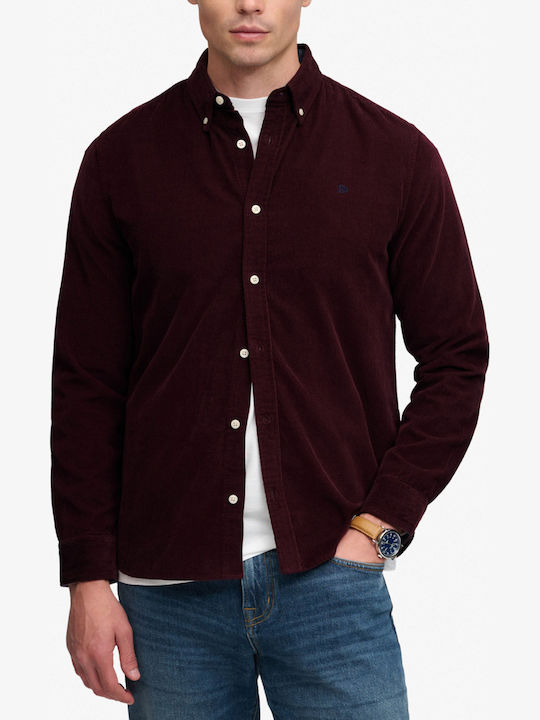 Superdry Classic Κοτλέ Πουκάμισο Regular Fit Μπορντό