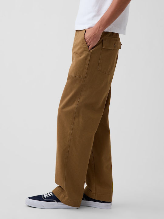 '90s Ανδρικό Παντελόνι Loose Fit Cream Caramel