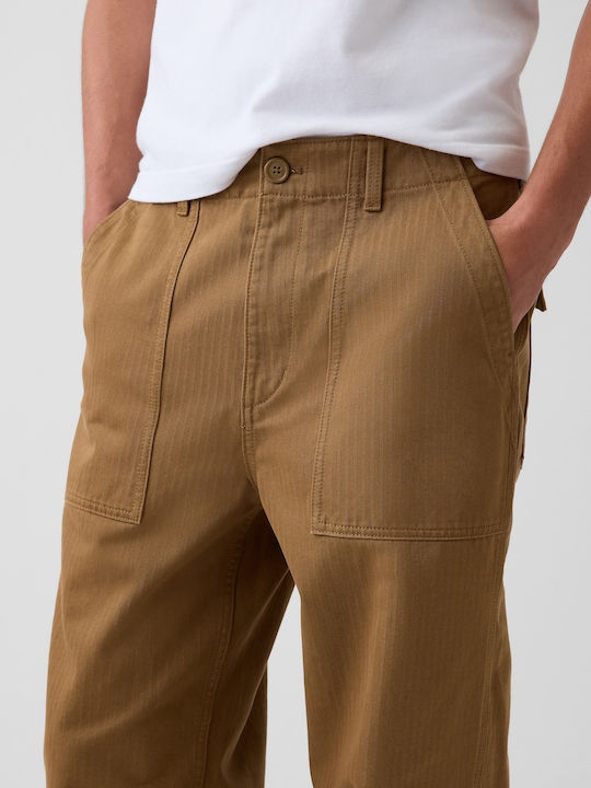 '90s Ανδρικό Παντελόνι Loose Fit Cream Caramel