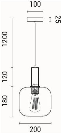 Eurolamp Topaz Κρεμαστό Φωτιστικό Μελί με Ντουί E27 20x18x120εκ.